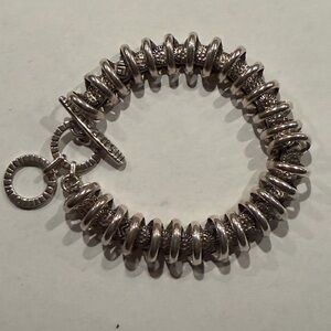 Retired Silpada Caterpillar Chunky Sterling Silver Adjustable Bracelet